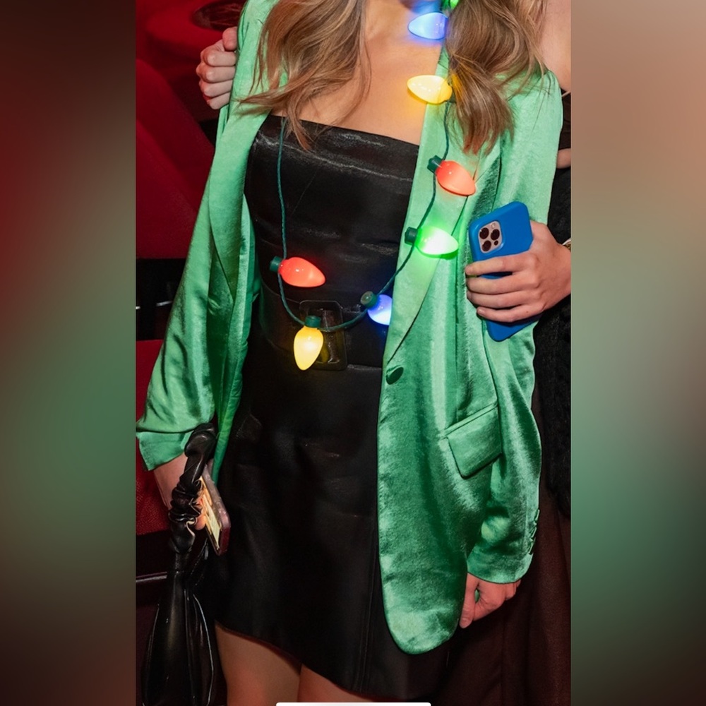 Green Satin Blazer